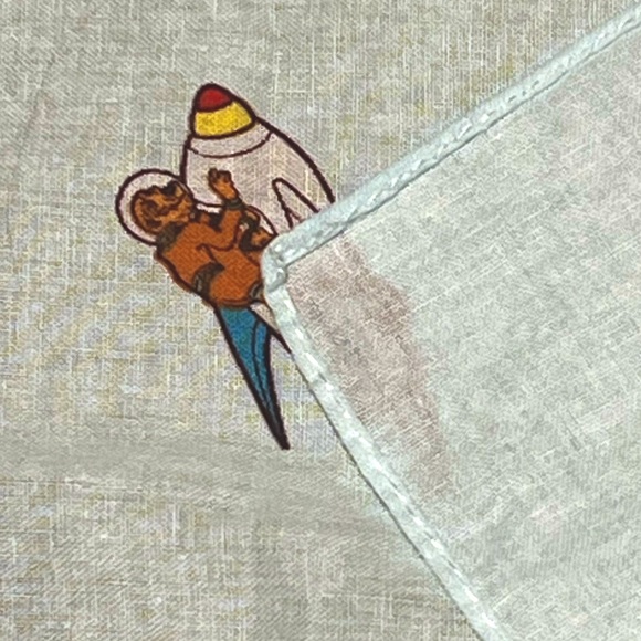 Vintage Monkey on a Rocket Print Scarf - Picture 4 of 4